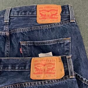Two Pair of NWOT Men’s Levi 501 Jeans W34 L32